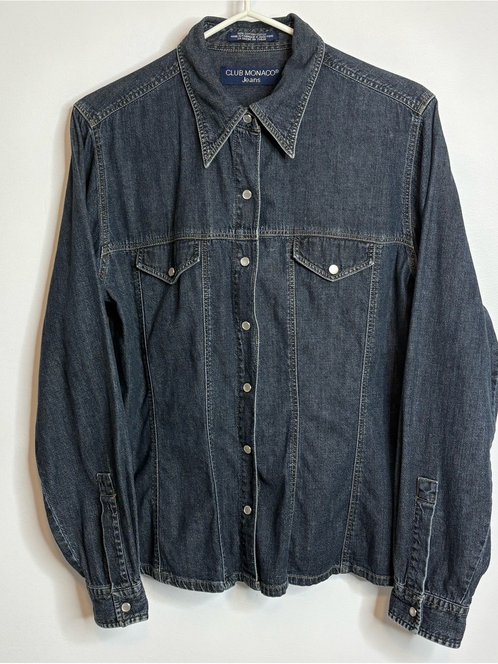Club Monaco Navy Denim Shirt Size L